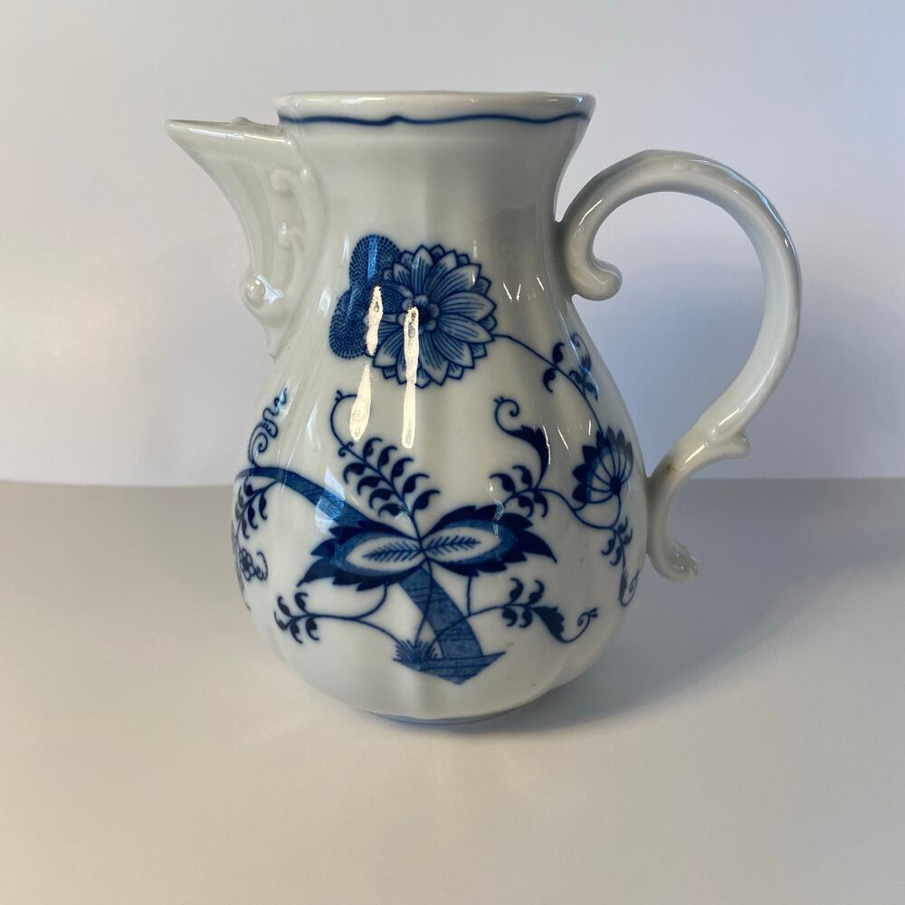 Blue Danube Pitcher No Lid Small Chip Inside Rim Displays Well Vintage Banner - Picture 8 of 16